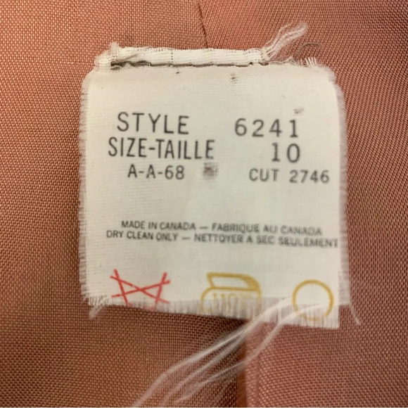 Vintage 60s 70s Red Brown Textured Lightweight 2 Button Front Blazer Size 10 - Picture 9 of 11